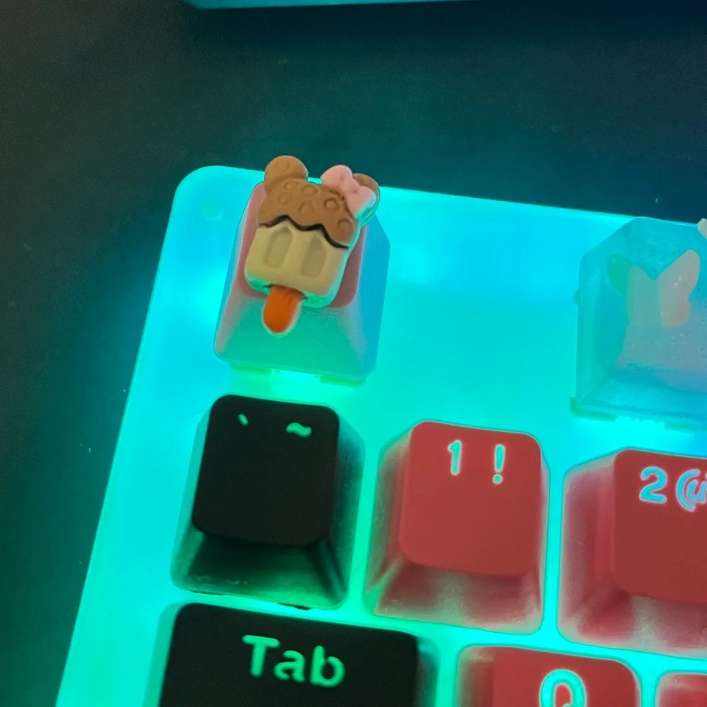 Cute pink popsicle artisan Keycap, Kawaii for OEM switches